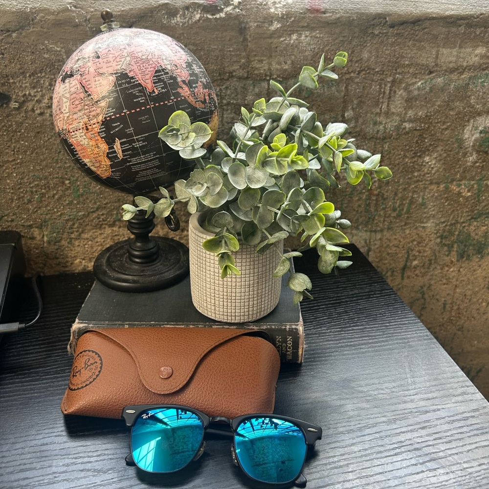 Ray-Ban Black Frame with Blue Lenses Sunglasses